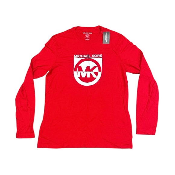Michael Kors Bold Red Long Sleeve Tee NWT - Picture 1 of 11